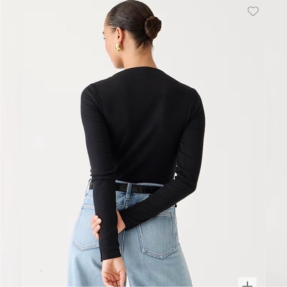 J. Crew Vintage Rib Split-Neck Long Sleeve T-Shirt with Buttons - Picture 3 of 10